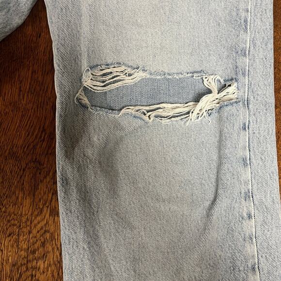 Garage Blue 90’s Straight Leg Jeans with Distressed Detailing - Picture 5 of 13